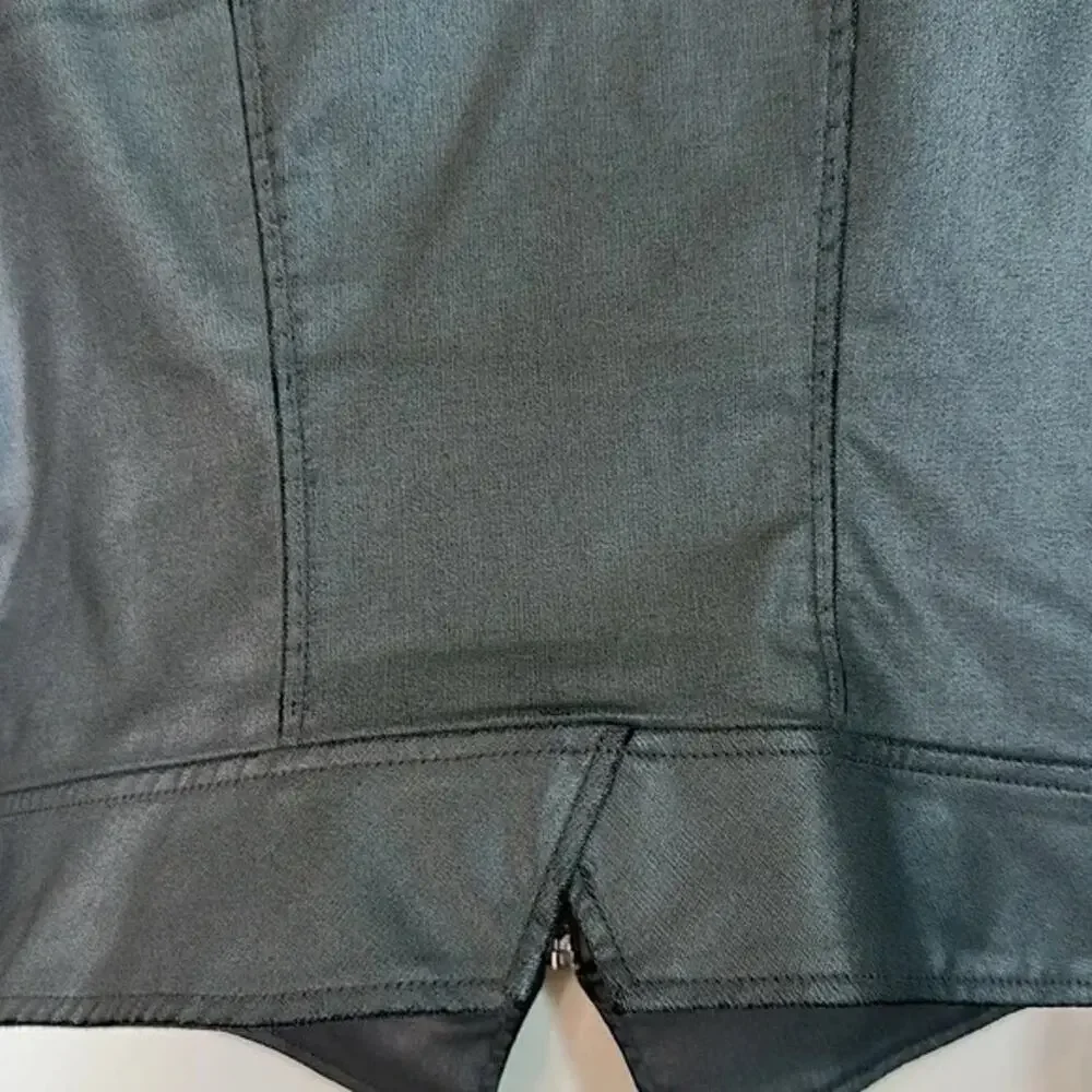 WHBM Gray Coated Denim Band Jacket Size 10 🩶✨🩶